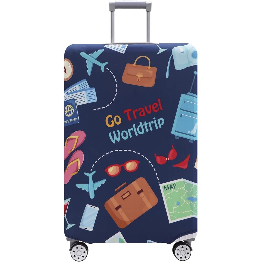 Travelkin ผ้าคลุมกระเป๋าเดินทางแบบล้างทําความสะอาดได้ผ้าคลุมกระเป๋าเดินทางป้องกันรอยขีดข่วนเหมาะกับก