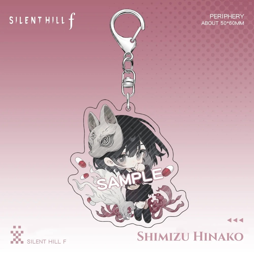 Silent Hill f Shimizu Hinako พวงกุญแจ หน้ากากจิ้งจอกอะคริลิค ตกแต่งชบาอนิเมะสําหรับกระเป๋านักเรียน ก