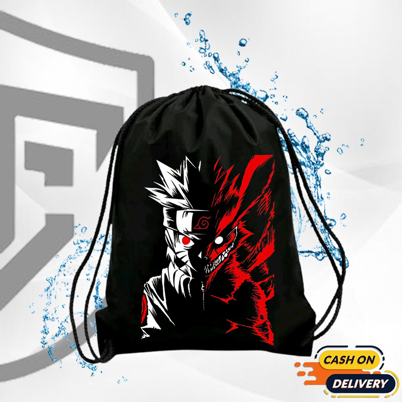 มัลติฟังก์ชั่ NARUTO Anime Stringbag Drawstring Bag/ อุปกรณ์กีฬากระเป๋านักเรียน/ 5V6L