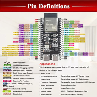 ESP32-S3 Wifi BT โมดูลคณะกรรมการพัฒนาสําหรับ Arduino IDE ESP32-S3-WROOM1 N16R8 N8R2 44Pin Type-C 16MB แฟลช 8M PSRAM ESP32 S3