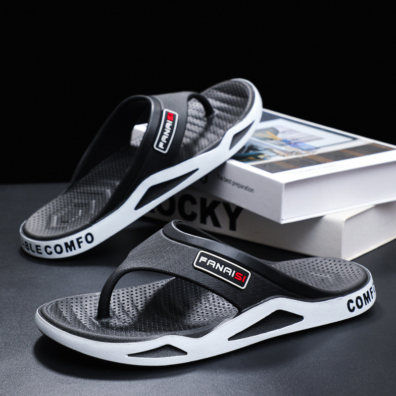 人字拖鞋男夏季室外穿软底厚底耐磨休闲时尚夹脚拖鞋Men's Summer Outdoor Wear Flip-flops Soft Bottom Thick Botto R465aRzDg30313