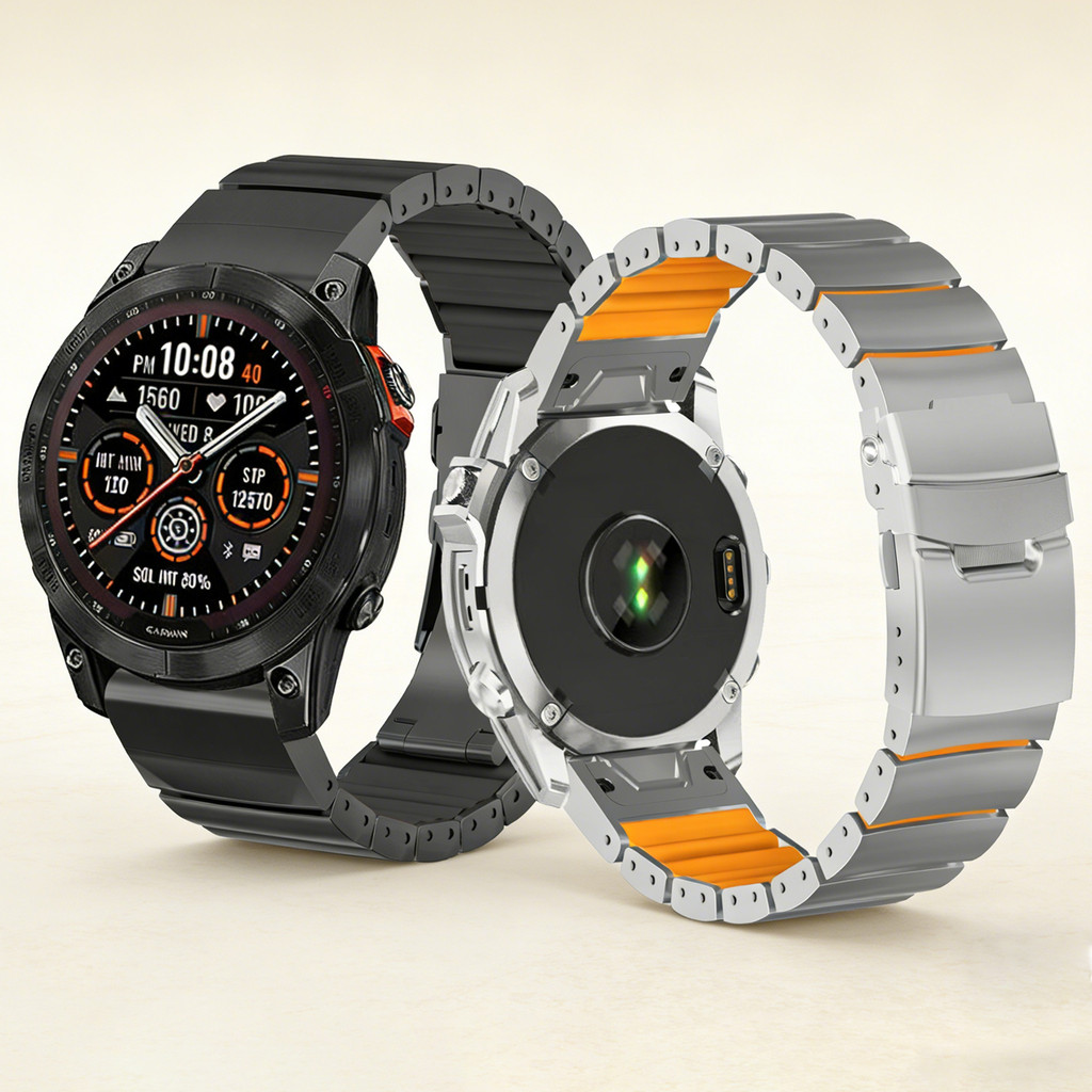 Garmin Enduro 3 2 D2 Delta PX Silicone & Titanium Strap 26mm 22mm Quick Buckle