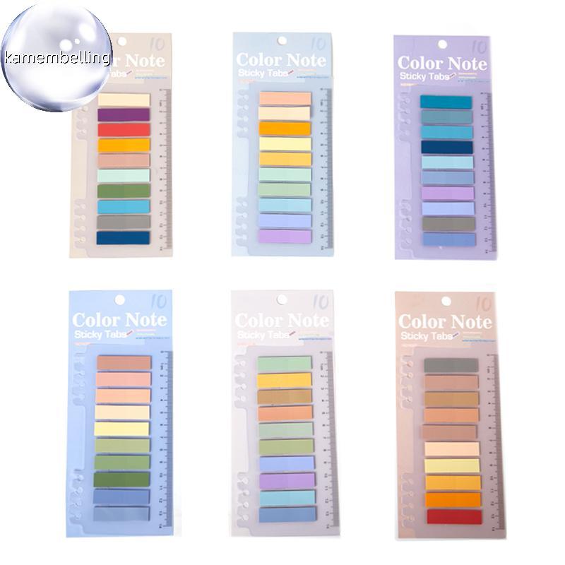 Kaembelling 200 แผ่น Morandi Stiy Tabs Stiy Notes Index Tabs Page Markers Memo Pad Stiers Notepad Bo