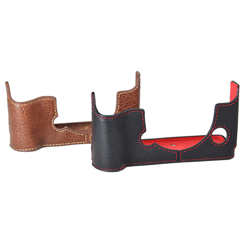 เหมาะสําหรับ Fuji XT4 ฐานหนังแท้ Fuji XT4 กล้องเคสป้องกันซองหนังครึ่ง