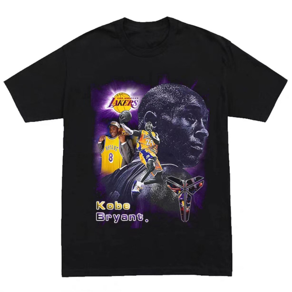 แฟชั่นKobe Bryant Vintage Tee Black Mamba Kobe Tribute Portrait T-shirt