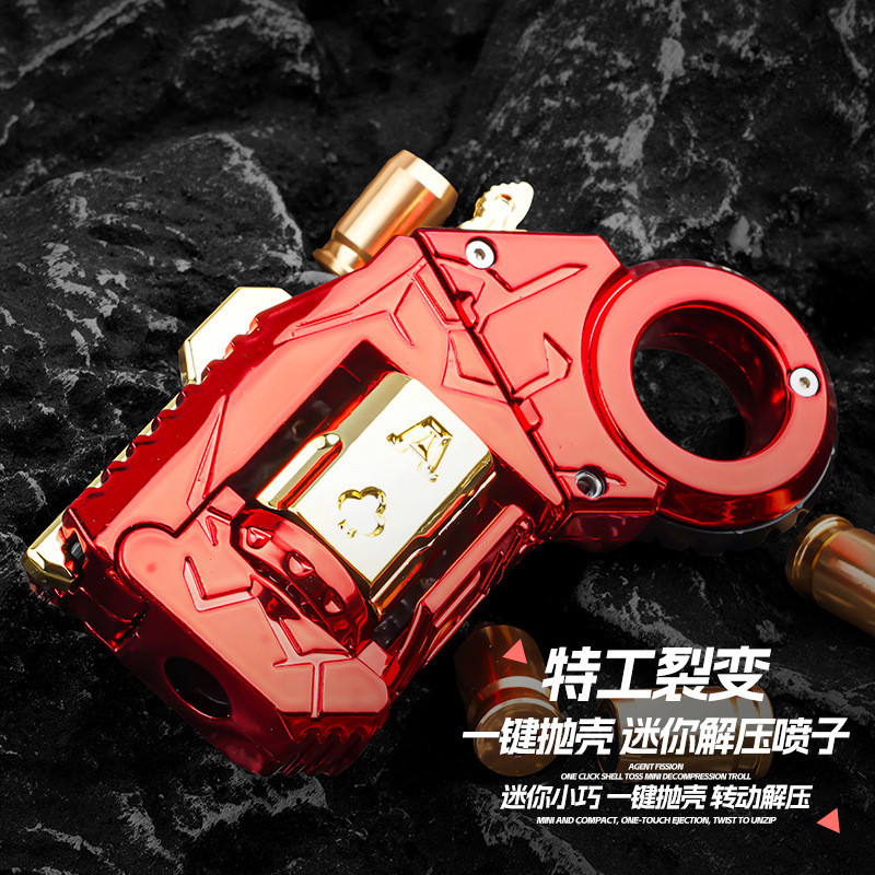 Alloy Ring Agent Fission Blaster Soft Bullet Gun, Shell-Ejecting Mini Stress-Relief Toy Gun, Educati