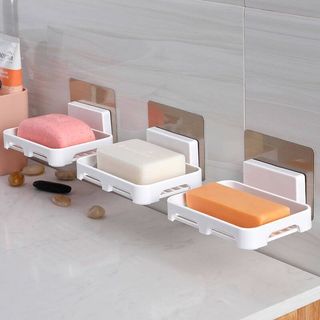 COZII ที่วางสบู่ วางสบู่ในห้องน้ำติดผนัง ไม่ต้องเจาะผนัง พลาสติก