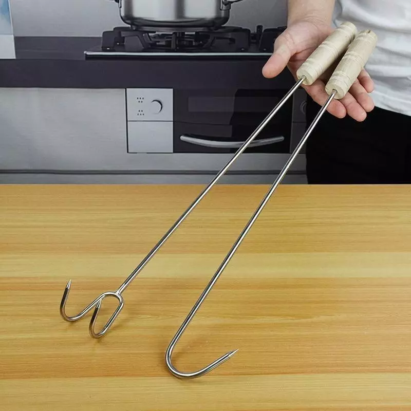 ตะขอ สแตนเลส ยาว50/60/70ซม.. อุปกรณ์ตะขอเกี่ยวสแตนเลส ตะขอเกี่ยวเป็ดต้ม ตะขอเกี่ยวขาหมู ขอสแตนเลสด้ามยาว ตะขอเกี่ยวไก่ต้
