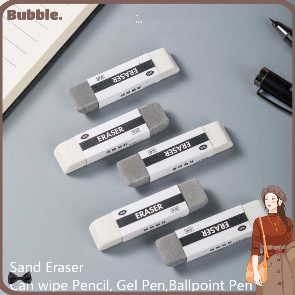 BUBBLE 1PCS Frosted Eraser, Matte Student Gift Sand Eraser, Multi-functional Dual-use Traceless Pen 