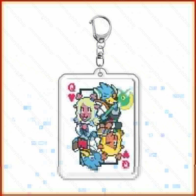 G2P Deltarune Spamton Queen King Jevil Pixel Art Poker Card อะคริลิคพวงกุญแจเกมจี้ P2G