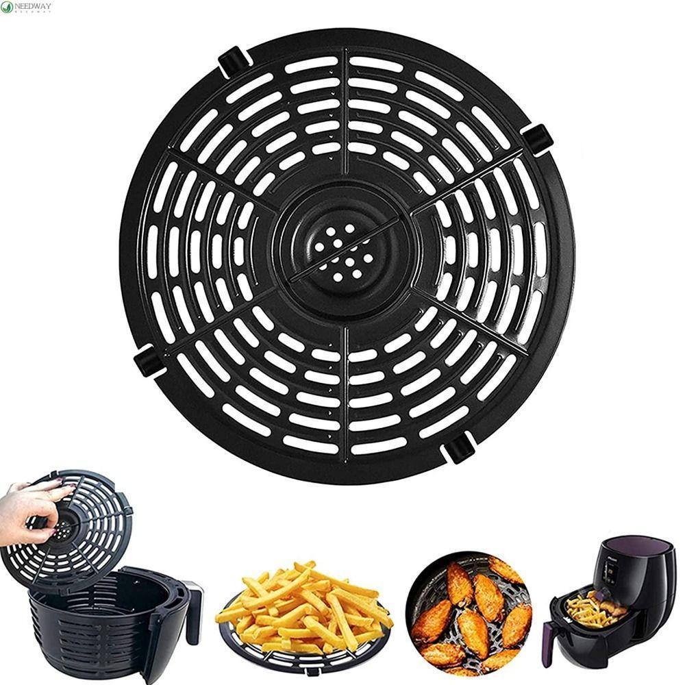 Needway ตะแกรงทอดไร้น้ํามัน ทรงกลม ติดตั้งง่าย ไม่ติดผิว สีดํา สําหรับหม้อทอดไร้น้ํามัน