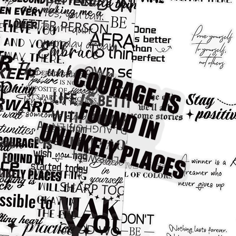 TB Spot Goods#50Waterproof English Inspirational Quote Stickers diy Fun decorative desktop doodle si