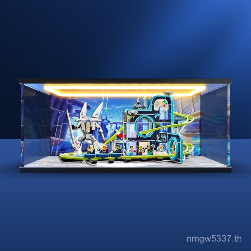 เหมาะสําหรับสวนสนุก Re-Building Blocks กล่องเก็บของและอะคริลิค Coaster World 60421 ของเล่น Light Rob