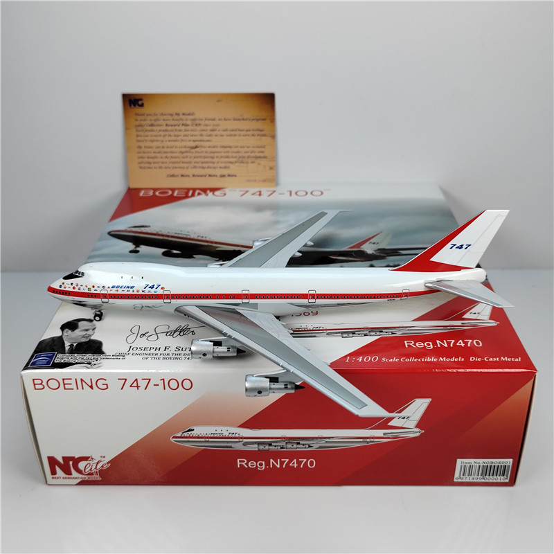 NG Lite NGBOE001 1: 400 โบอิ้งโรงงานเดิม B747-100 N7470 รุ่นโลหะผสม