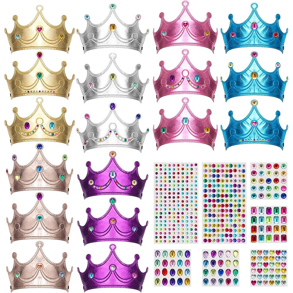Hoodia โฟม Princess Crowns และ Tiaras สําหรับวันเกิดโปรดปรานหมวก, DIY Prince Crown ชุดคริสตัลเพชรสติ