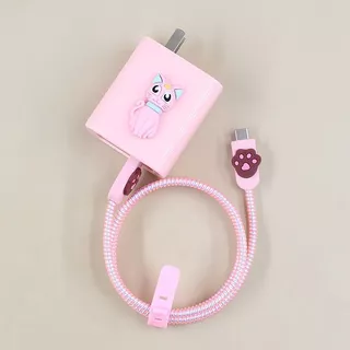 VIVO V70 Charger Protector 90W ฝาครอบการ์ตูน Anti-Breaking พร้อมเชือกไขลานสาย USB Type C ทนทานแขน Winder น่ารักป้องกันกระเป๋า