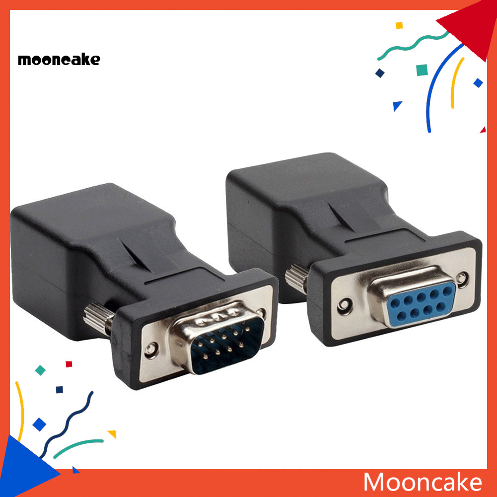 ขนมไหว้พระจันทร์| 2 ชิ้น 9 พินพอร์ตอนุกรม DB9 RS232 ชายหญิง RJ45 Cat5e/6 อะแดปเตอร์อีเธอร์เน็ต