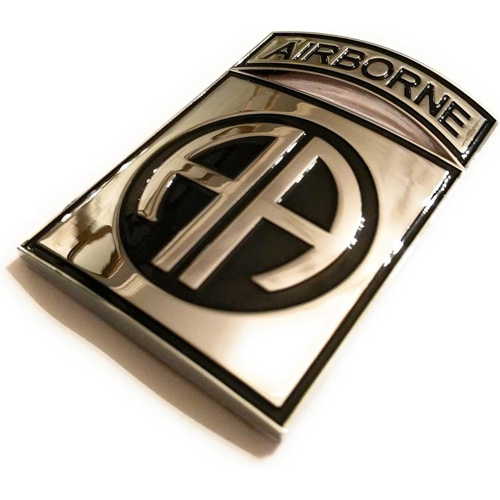 Shadow Six Romeo Military Army Chrome Metal Decal Auto Emblem (82nd Airborne)