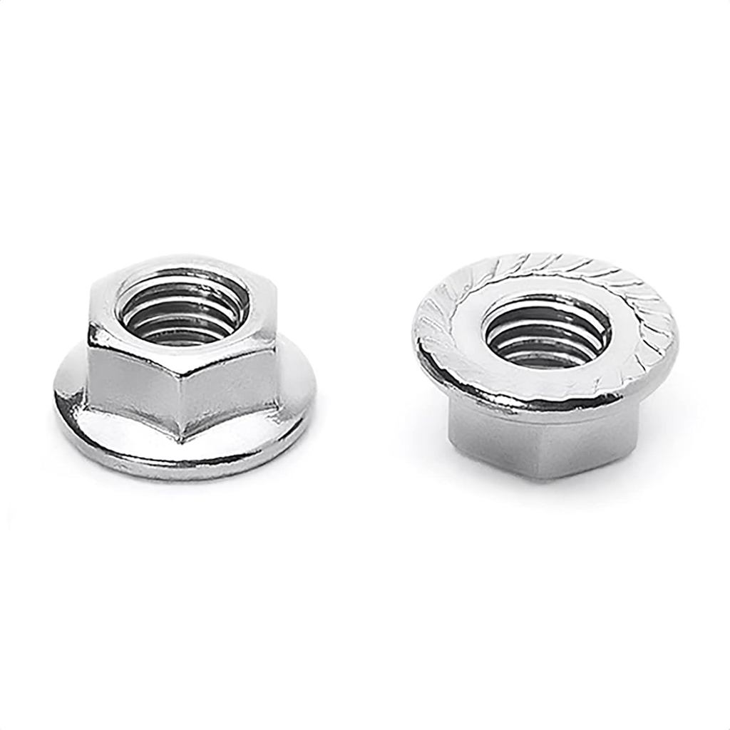 4 ชิ้น M12 x 1.25 มม. Pitch Split Flange Nut Hex Lock Nuts, Metric Fine Pitch, สแตนเลส 304