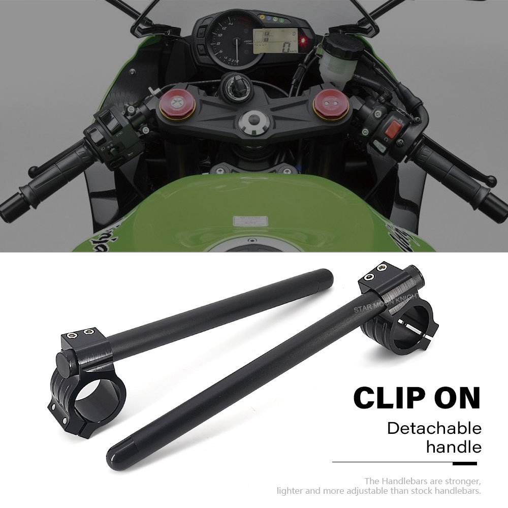 T-Handlebar คลิปบนมือจับบาร์สำหรับ Kawasaki Ninja 250 300 400 636 ZX-6R ZX-7R ZX-9R ZX-10R EX250 EX5