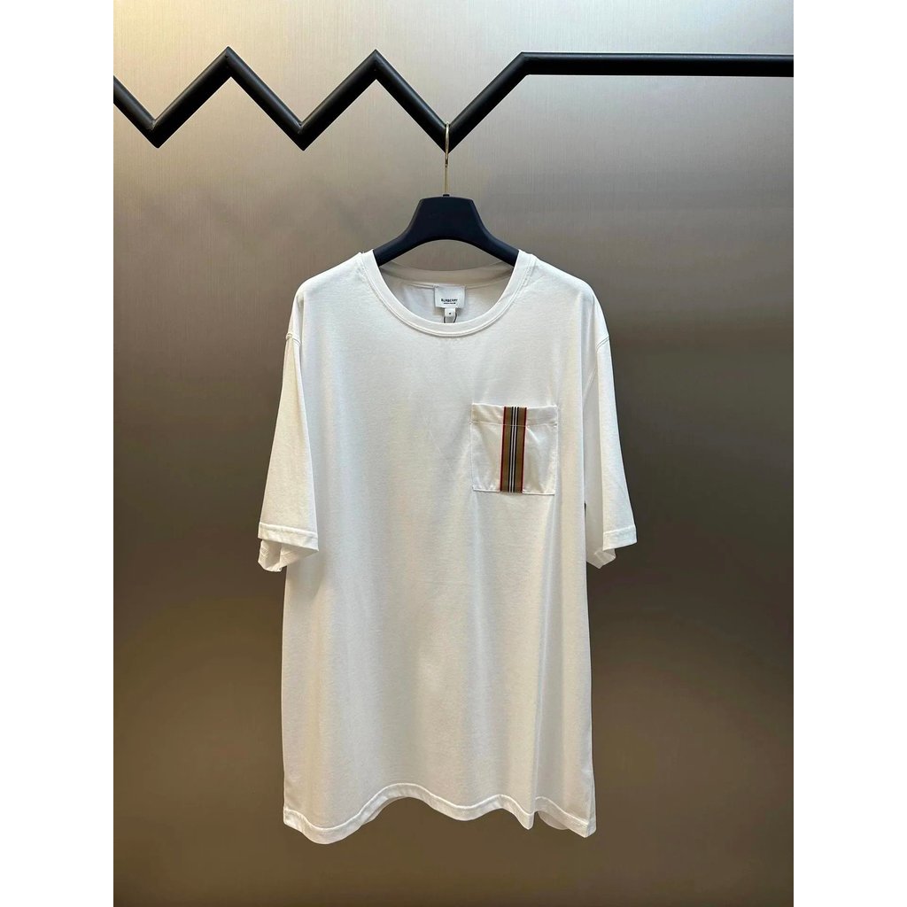 ลาย Casual กระเป๋า bbr แขนสั้น Lee ผู้ชายผู้หญิง sst Mercerized Cotton เสื้อ Ba ฤดูใบไม้ผลิฤดูร้อนรอ