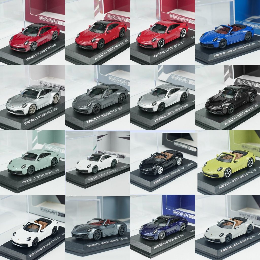 พร้อมส่ง Mini Cut 1: 64 Porsche 911 992.2 CARRERA GTS โมเดลรถโลหะผสม
