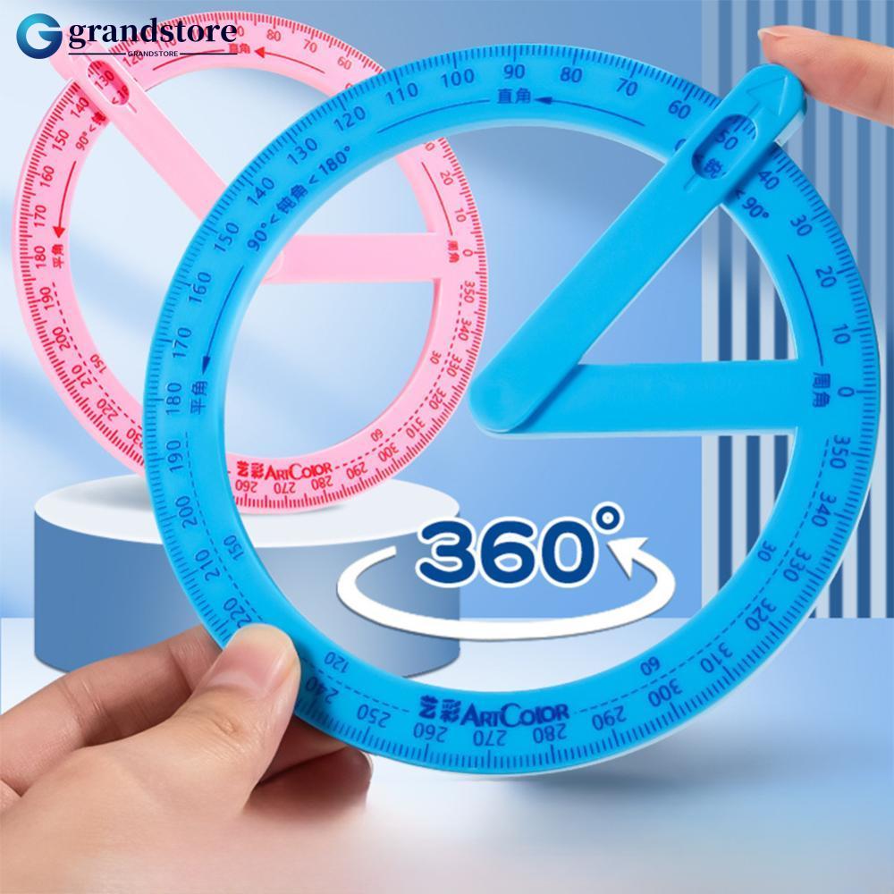 GRS 360 ที่สามารถเคลื่อนย้ายไม้โปรแทรกเตอร์กิจกรรมโรงเรียนการสอนเครื่องมือช่วยสอนนักเรียนการเรียนรู้คณิตศาสตร์เครื่องมือวาดเครื