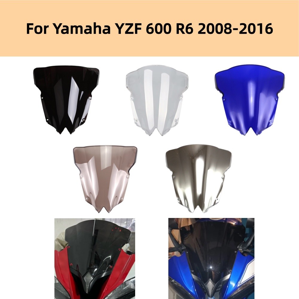 YZF 600 R6 กระจกรถจักรยานยนต์ด้านหน้า Fairing กระจก Deflector สําหรับ Yamaha YZF 600 R6 2008-2016 YZ