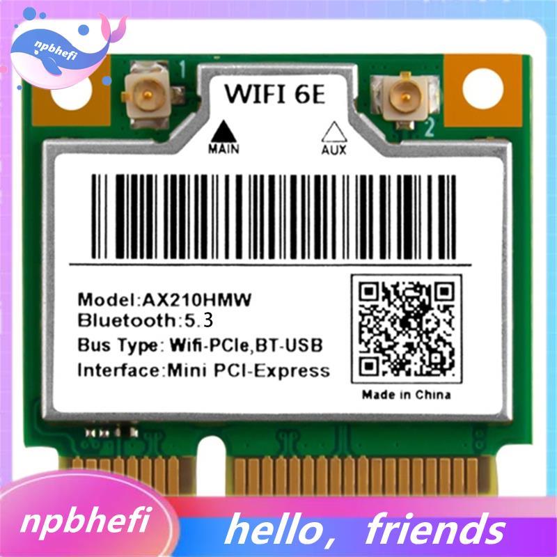 WiFi 6E Mini PCI-E AX210HMW การ์ดเครือข่ายไร้สายบลูทูธ 5.3 อะแดปเตอร์สําหรับแล็ปท็อปเดสก์ท็อป, Tri-B