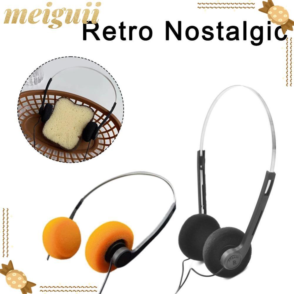 MEIGUII Classic Vintage-80s Headphones, Fashion Portable Wired Small Headphones, Sports Wired ABS Ad