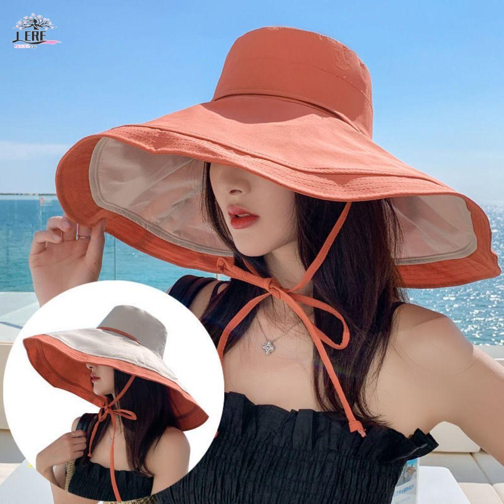 เจรีมี1 ผู้หญิงชาวประมงหมวก,สองด้านป้องกันรังสีอัลตราไวโอเลตปีกกว้างอาทิตย์หมวก,ที่เรียบง่ายพับท่องเที่ยวกลางแจ้งอาทิตย์หมวกฤด