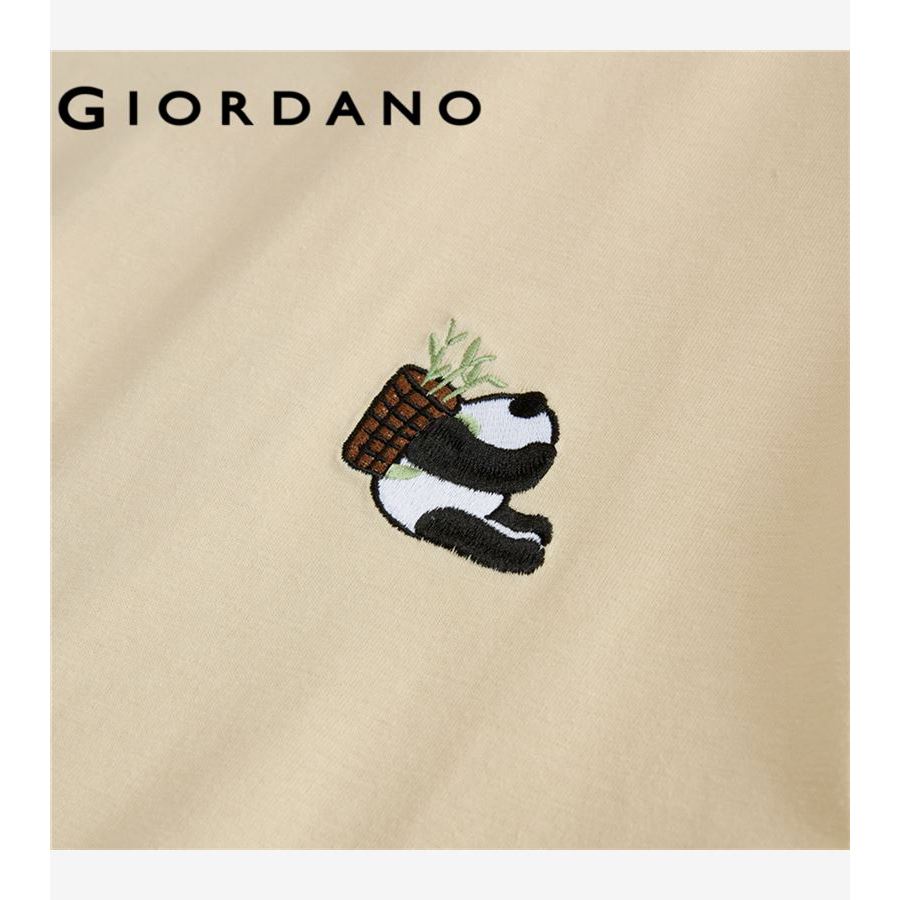 GIORDANO WOMEN 100% Cotton panda embroidery short sleeve tee 13325326 ราคา ถูกที่สุด ดีลบีเคเค แกลเลอรีภาพที่ 5