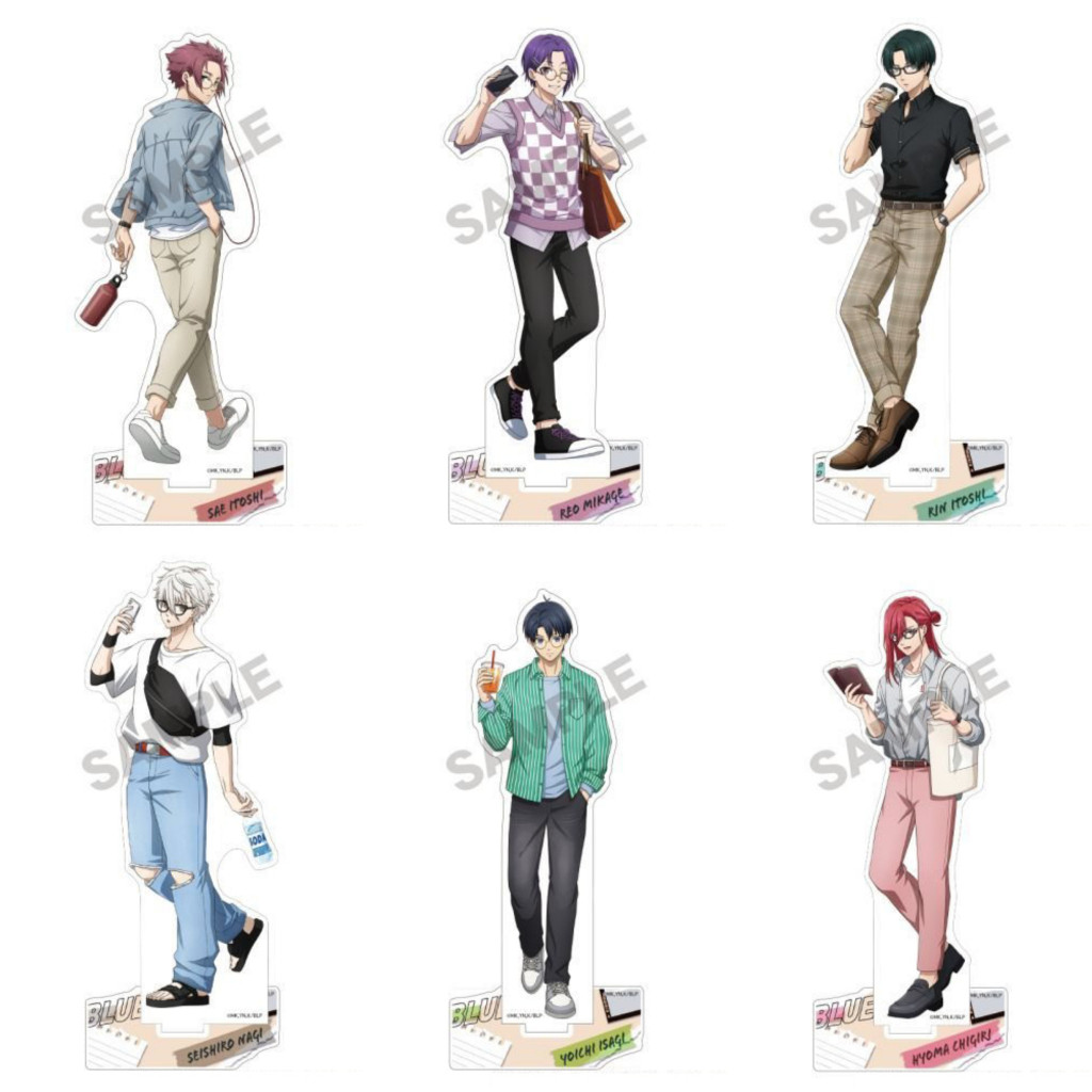 BLUE LOCK Rin Isagi Reo พวงกุญแจ, standee รูปปั้นอะคริลิคอะนิเมะ micha chibi จอแสดงผลตกแต่งอะนิเมะร้านเล็กๆ