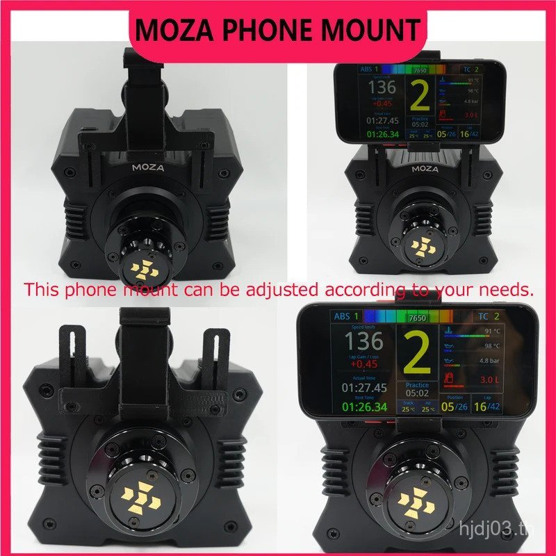SIMPUSH Universal ที่วางโทรศัพท์แบบปรับได้ขาตั้งเข้ากันได้กับ MOZA R5 R3 R9 R12 ฐาน FANATEC - ติดตั้