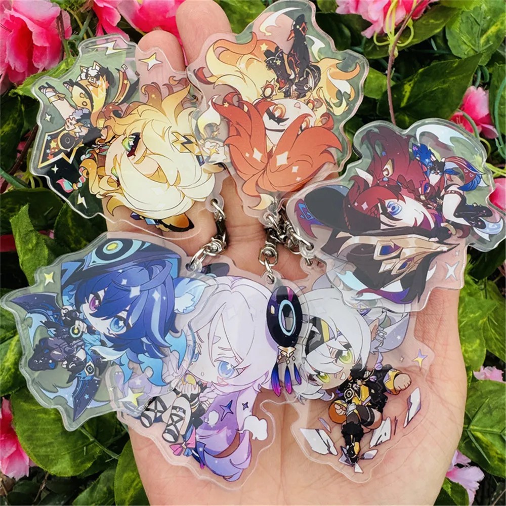 Genshin Impact Natlan Mavuika Xinne Chasca Citralali Iansan Mica อะคริลิค Chibi พวงกุญแจสําหรับอะนิเ