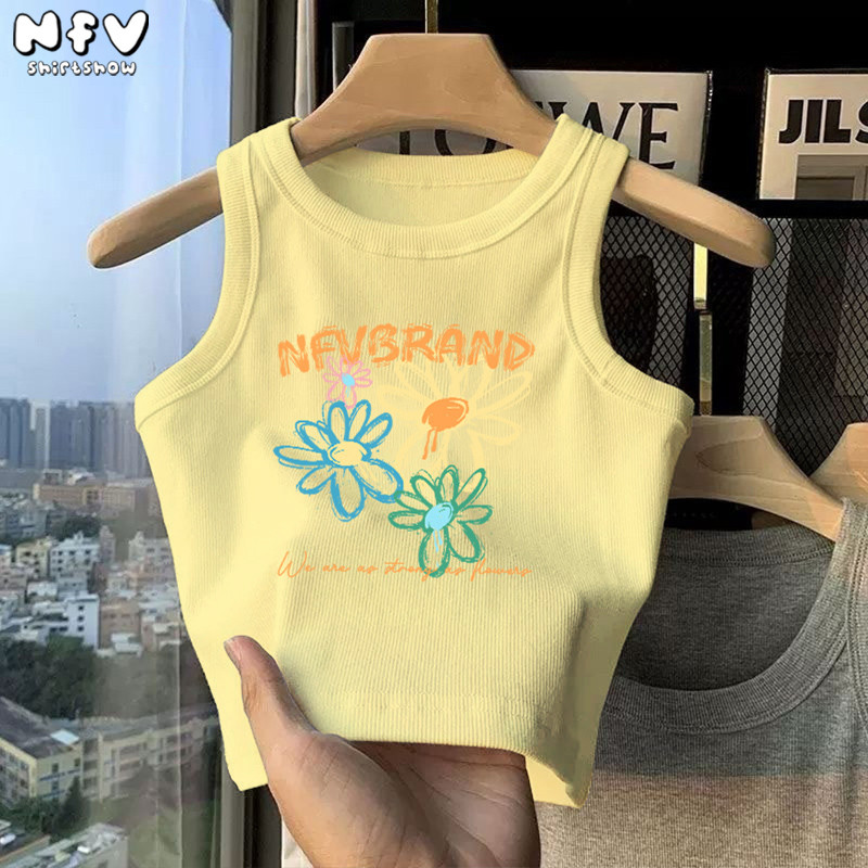【จัดส่งตลอด 24 ชั่วโมง】NFV เสื้อกล้ามผู้หญิงแฟชั่นเกาหลี🌸ระบายอากาศดี ลายดอกไม้ เซ็กซี่ ใส่สบาย เข้ารูป แมตช์ง่าย YG1914