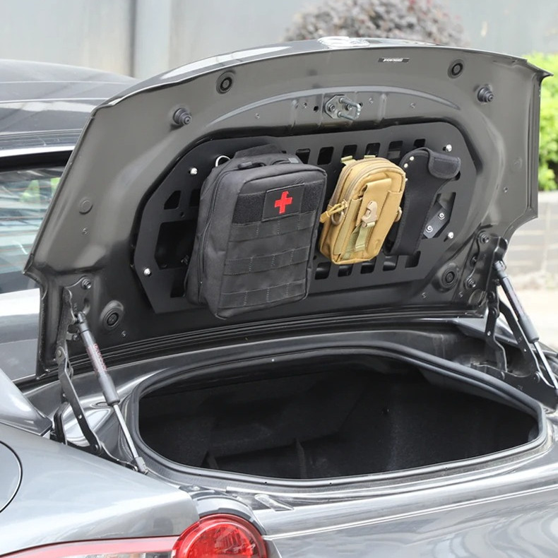 1PC อลูมิเนียมสีดํากระเป๋าเดินทางสําหรับ Mazda MX-5 ND 2016-2025 +