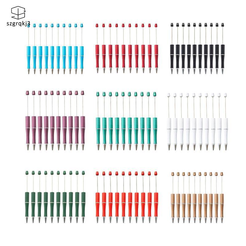 [szgrqkj3] 10x DIY Beadable ปากกาชุดของที่ระลึกน่ารักลูกปัดปากกาสําหรับโรงเรียนของขวัญสอบอะไหล่