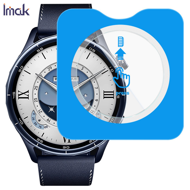 IMAK ฟิล์มกระจกสำหรับ Xiaomi Watch S5 46 มม.ทําความสะอาดนาฬิกาป้องกันฟิล์ม Self-ตําแหน่ง
