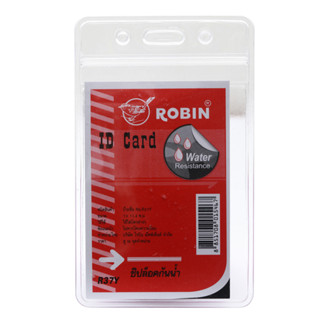 ROBIN ป้ายชื่อพลาสติก แนวตั้ง รุ่น R37Y สีใส แพ็ค 12 อัน