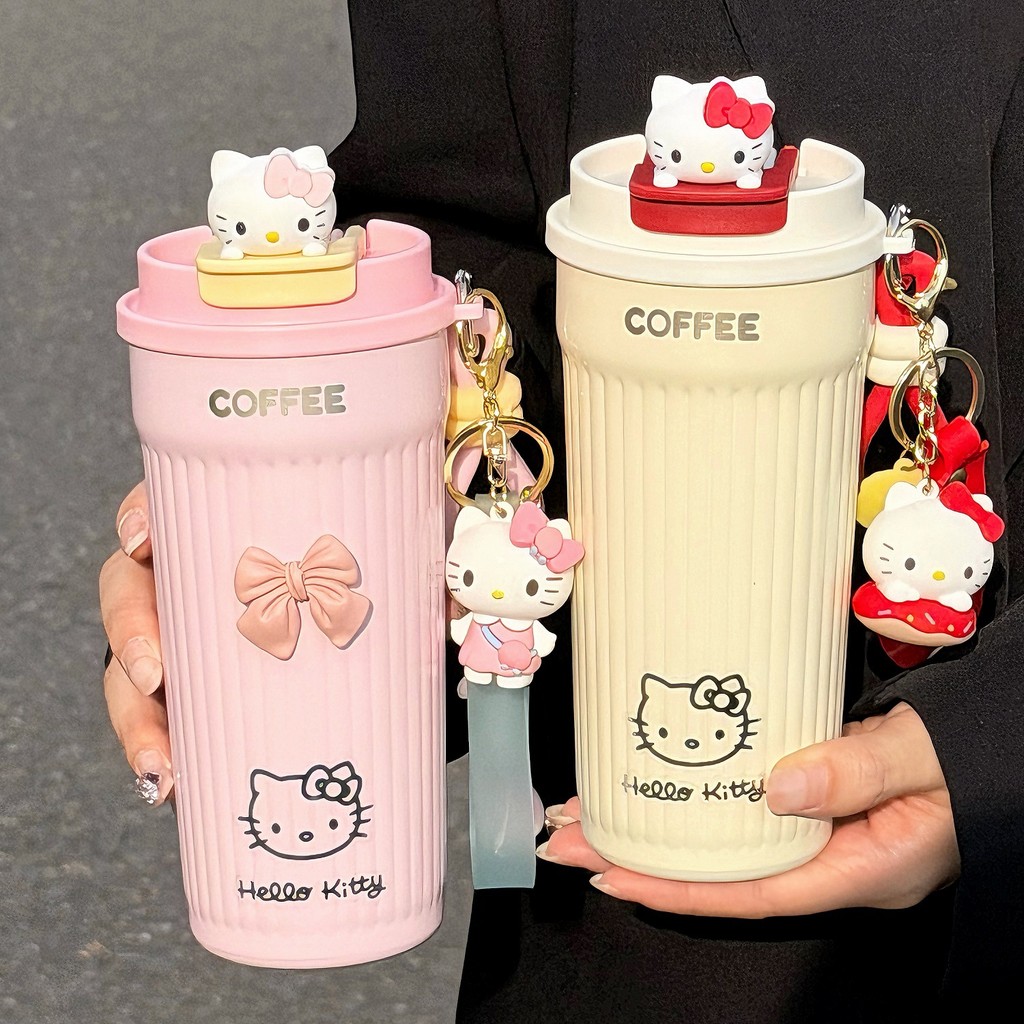 Thermos Cup Ladies High-value Portable Outing Simple Coffee Cooler Cup Office Straw Cup