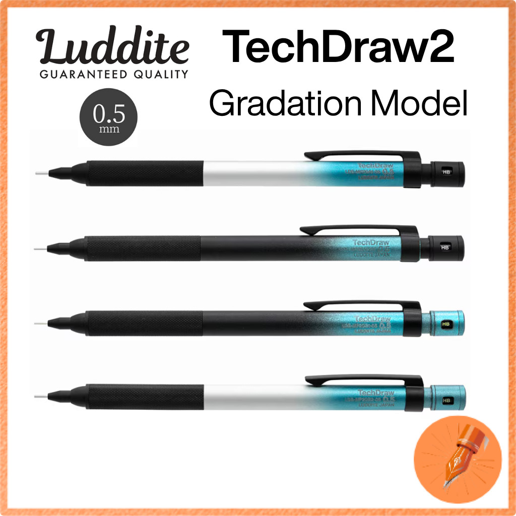 LUDDITE Techdraw 2 0.5mm Gradation Model Mechanical Pencil Model A and B
