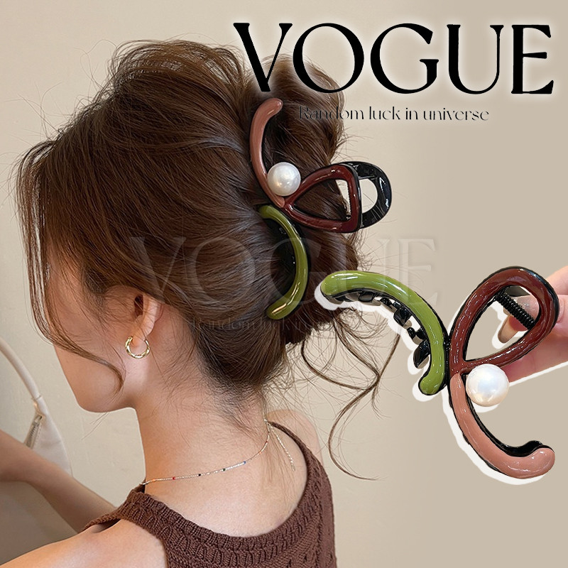 Vogue🌟พร้อมส่ง🌟 กิ๊บแฟชั่นติดผม ขนาดใหญ่ ดีเทลแต่งมุกน่ารักๆ ทรงสวยใส่สบาย (VO-79)