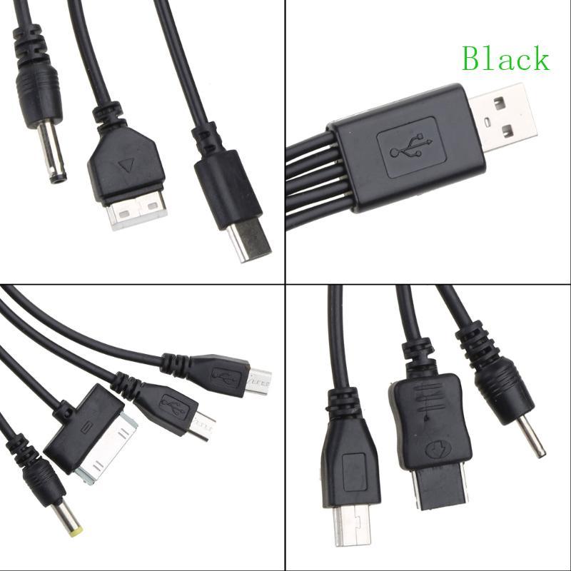 BLACK Universal USB To Multi Plug Cellpahone Charger Cable 10 in 1 สาย USB 20CM