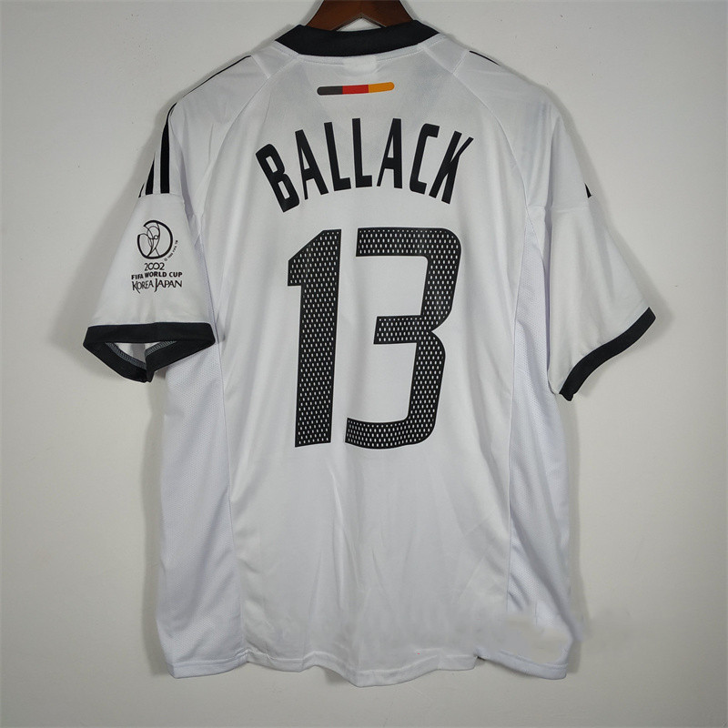 2002 Germany Home Retro Jersey Klose & Ballack เสื้อยืดฟุตบอลวินเทจคุณภาพสูง