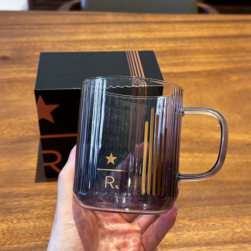 Starbucks Glass Cup กล่องของขวัญไล่ระดับ High-value Office Boys Coffee Water Cup