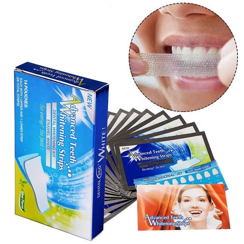 Hot Sale Advanced Bleaching Strips Teeth Whitening Strips 14 Treatment Teeth Strips Whitening