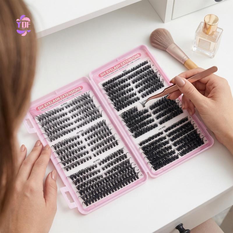 GROLECRTN 570 ชิ้น 30D/40D/50D/60D ขนตาส่วนบุคคลหนังสือ Clusters Extensions ขนตาปลอม DIY ที่บ้าน Clu
