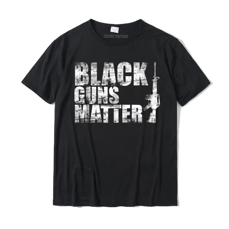 เสื้อยืด Black Guns Matter AR15 NRA 1911 9mm Shooting Lives ลดราคา เสื้อยืดผู้ชายผ้าฝ้ายใส่สบาย สไตล