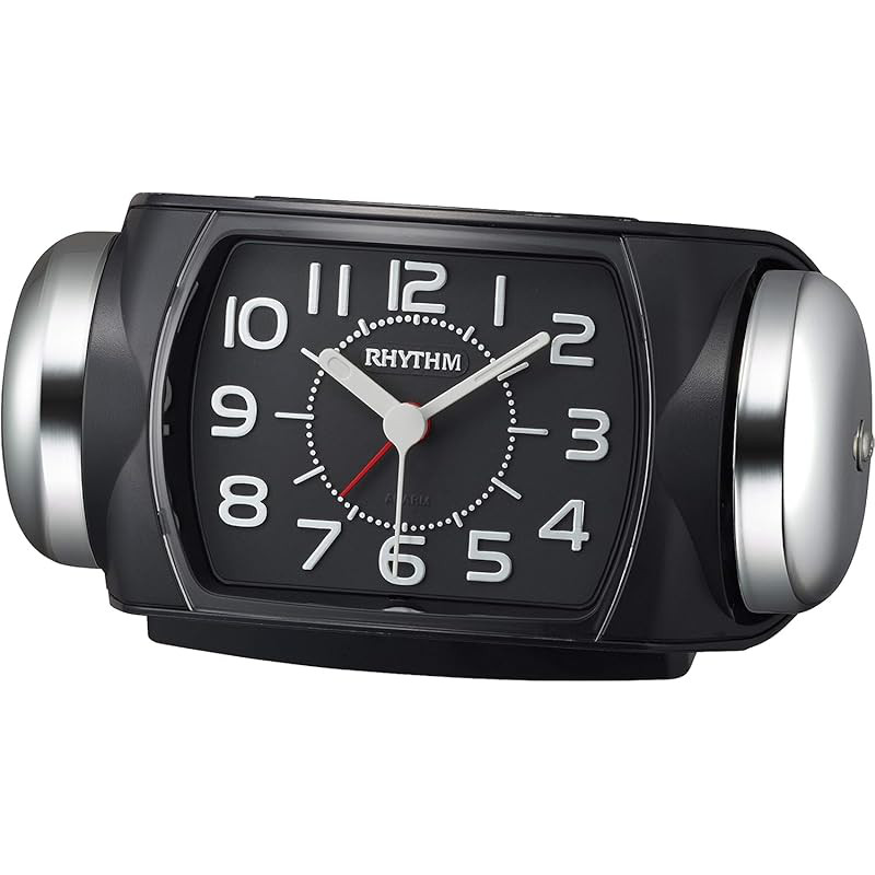 Rhythm Alarm Clock, Loud Bell Sound, Alarm with Backlight, Continuous Second Hand, Model 8RA647SR02